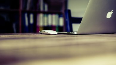 A laptop and a mouse on a table in a peaceful environment which is perfect to become a successful blogger